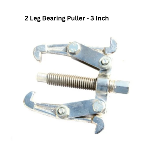 A 3-inch 2 leg bearing puller, showcasing it's metallic structure and gripping design for mechanical use.