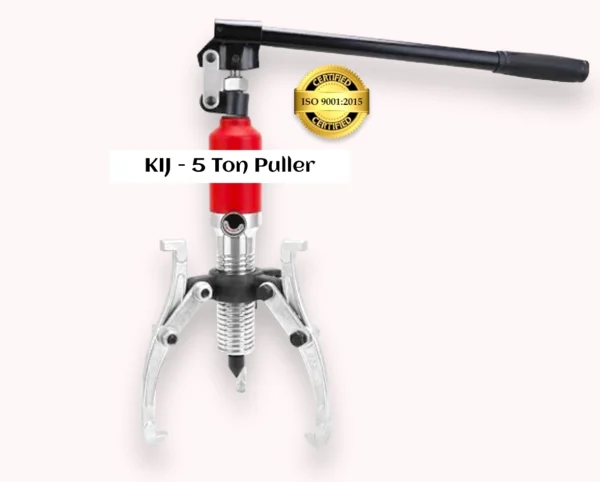 5 ton hydraulic puller tool in red and black color, featuring the brand name clearly visible on its body.