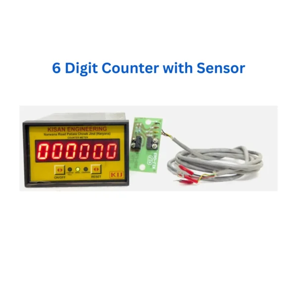 A six-digit counter equipped with a sensor, specifically tailored for use in winding machines to ensure accurate counting.