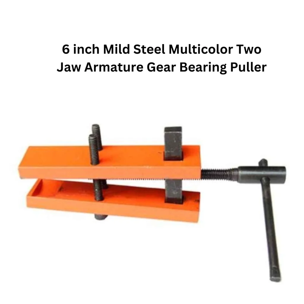 Six-inch multi-color two-jaw armature gear bearing puller designed for efficient gear removal.