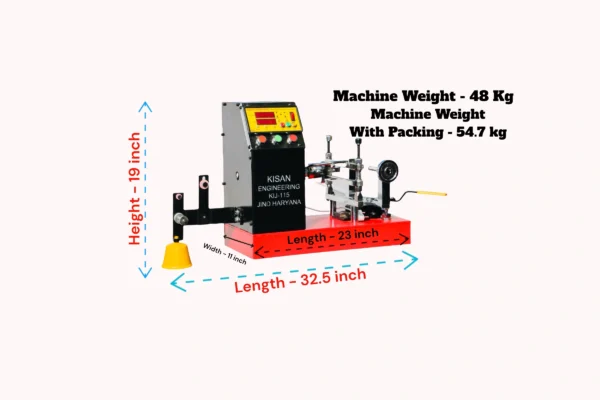 Electric Fan Winding Machine with Fixed Die & Brake System KIJ 115 (Product Dimension Image)