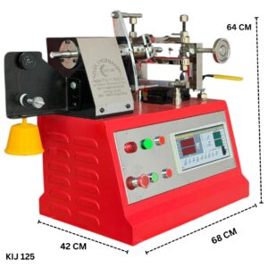 Ceiling Fan Winding Machine in Red Color, Showing Dimension, from side