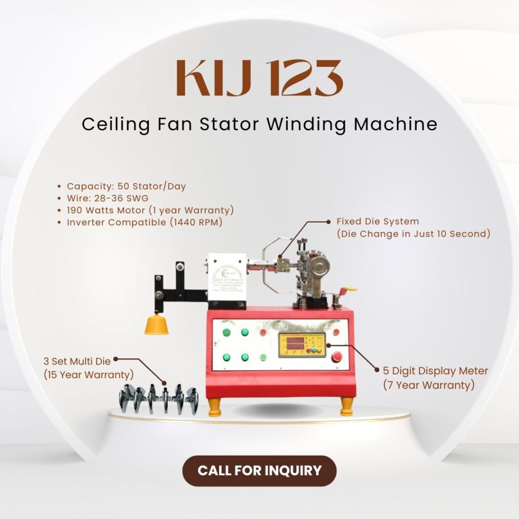 kij 123 ceiling fan stator winding machine