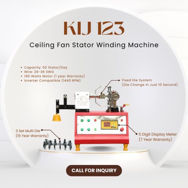 kij 123 ceiling fan stator winding machine