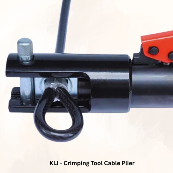Crimping cable plier holding cable lugs