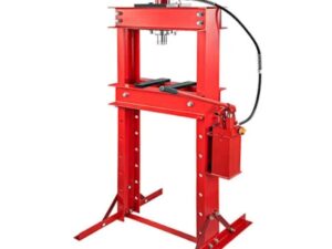 30 Ton shop press with dual pump and Gauge red color side view