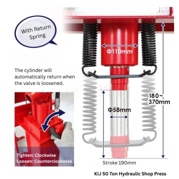 50 Ton Hydraulic Shop Press Machine – Heavy Duty - Image 4